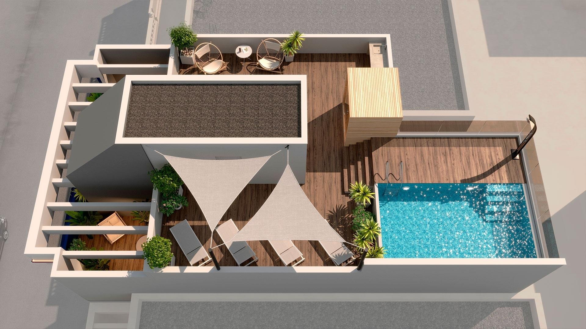 Ático en Torrevieja, Alicante, España 1 dormitorio, 75 m2 No. 128572