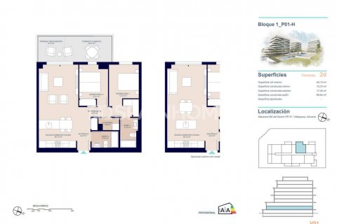 Продажа квартиры в Вильяхойоса, Аликанте, Испания 3 спальни, 111м2 №121001 - фото 24