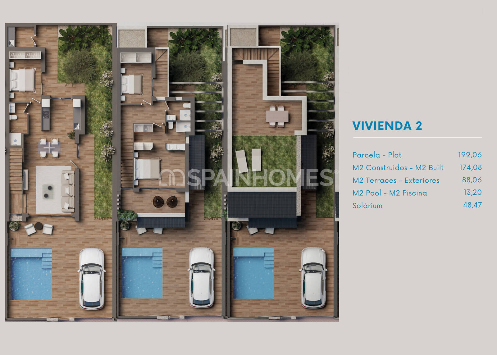 Villa i San Pedro del Pinatar, Murcia, Spanien 3 sovrum, 174 kvm. Nr. 120921