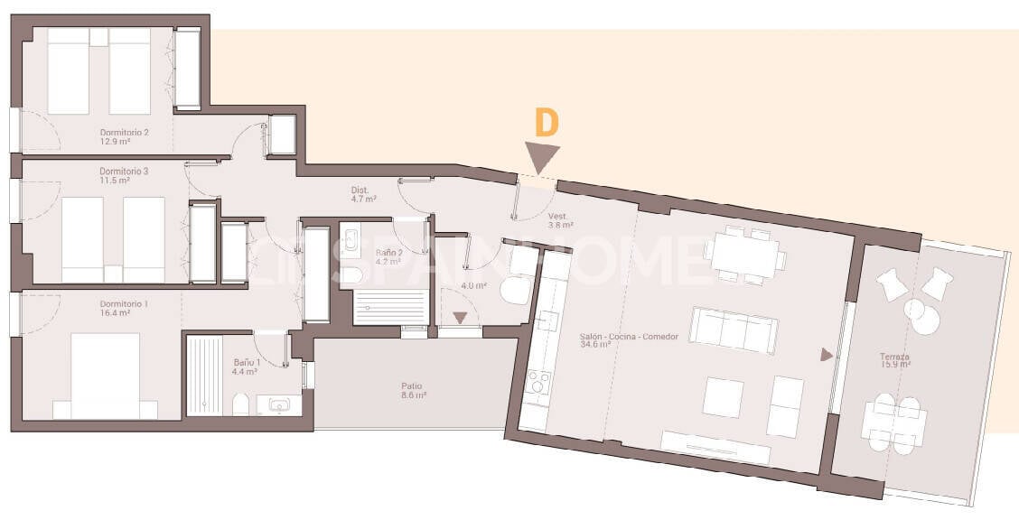 Dzīvoklis Marbella, Malaga, Spānijā 3 istabas, 89 m2 Nr. 122035