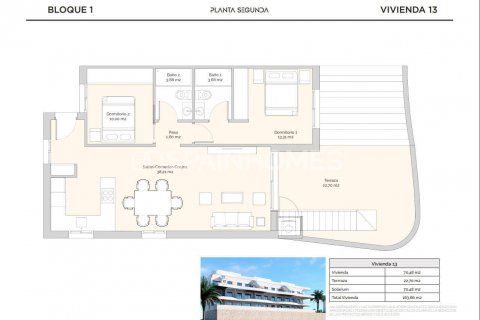 Huoneisto myytävänä Finestrat, Alicante, Espanja, 2 makuuhuonetta, 100 m2 No. 131258 - kuva 22