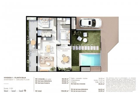Продажа квартиры Сан-Педро-дель-Пинатар, Мурсия, Испания 2 спальни, 70м2 №132876 - фото 19
