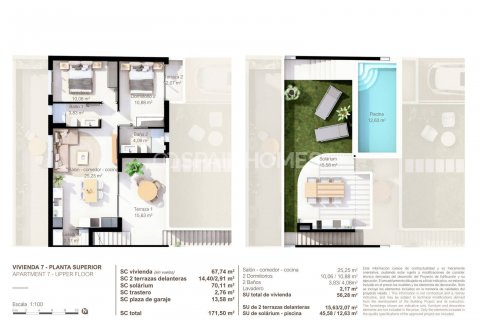 Продажа квартиры Сан-Педро-дель-Пинатар, Мурсия, Испания 2 спальни, 70м2 №132876 - фото 25