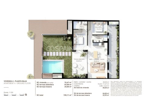 Продажа квартиры в Сан-Педро-дель-Пинатар, Мурсия, Испания 2 спальни, 70м2 №132876 - фото 22