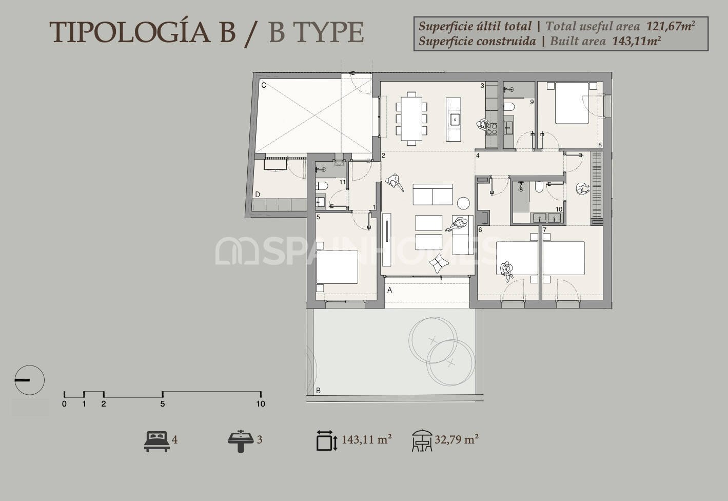 Apartment in Begur, Girona, Spain 4 bedrooms, 121 sq.m. No. 124684