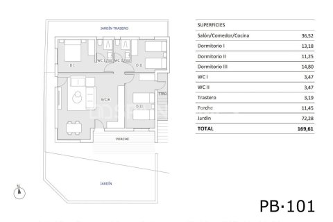 Dzīvoklis pārdošanā San Miguel de Salinas, Alicante, Spānijā 3 istabas, 85 m2 Nr. 121444 - attēls 12