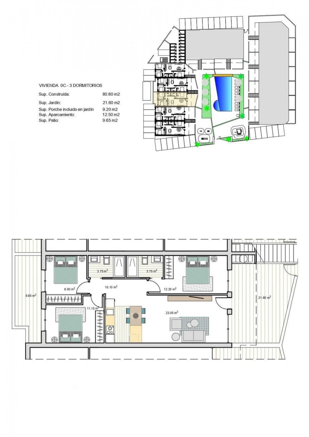 Huoneisto Torre-Pacheco, Murcia, Espanja 3 makuuhuonetta, 80 m2 No. 121134