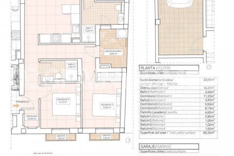 Kattohuoneisto myytävänä Alicante, Espanja, 3 makuuhuonetta, 92 m2 No. 121457 - kuva 4