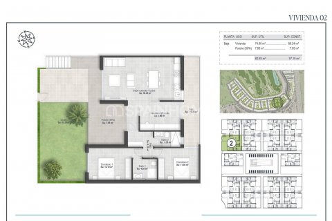 Продажа пентхауса Фуэнте Аламо, Мурсия, Испания 3 спальни, 88м2 №131233 - фото 5