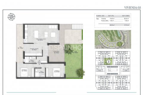 Продажа пентхауса Фуэнте Аламо, Мурсия, Испания 3 спальни, 88м2 №131233 - фото 6