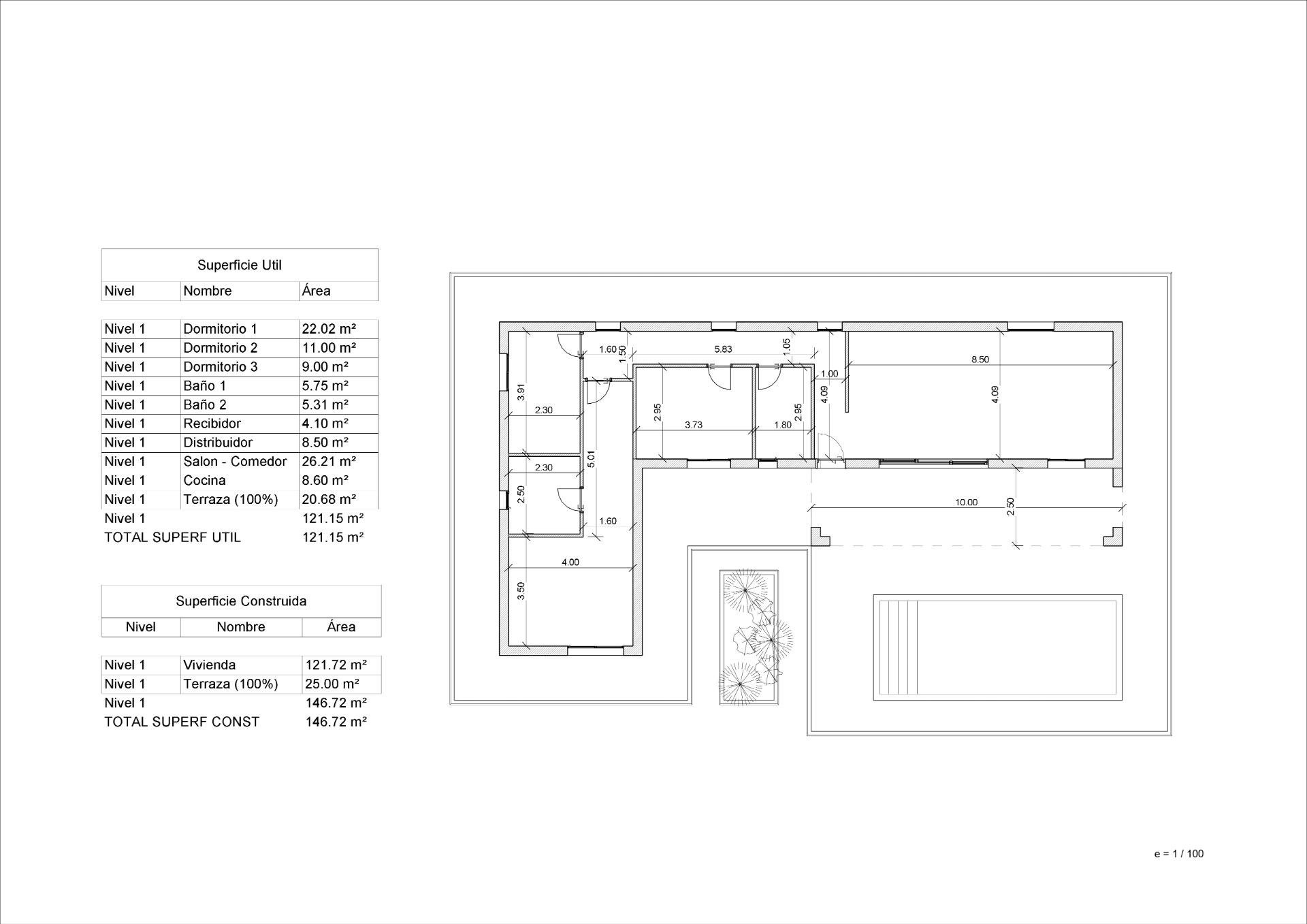 Villa a La Romana, Alicante, Spagna 3 camere da letto, 146 mq. N° 128422