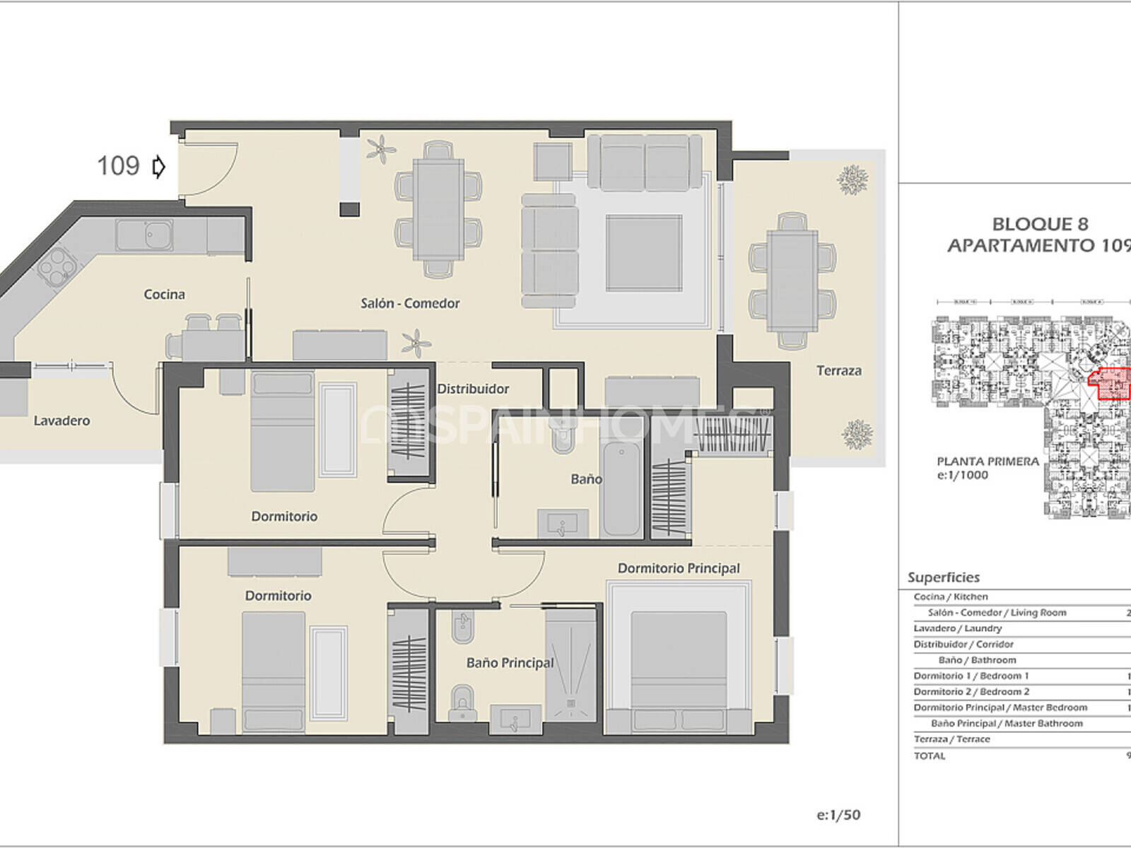 Attico a Marbella, Malaga, Spagna 3 camere da letto, 92 mq. N° 124692