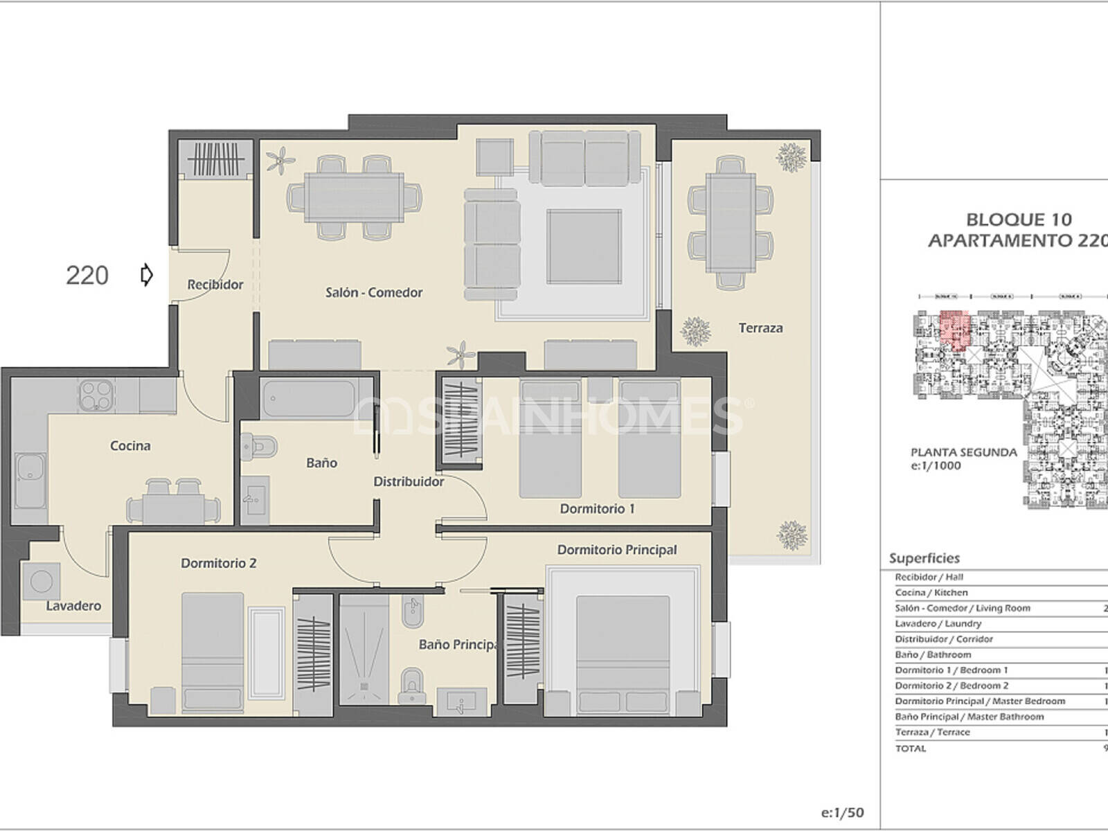 Attico a Marbella, Malaga, Spagna 3 camere da letto, 92 mq. N° 124692