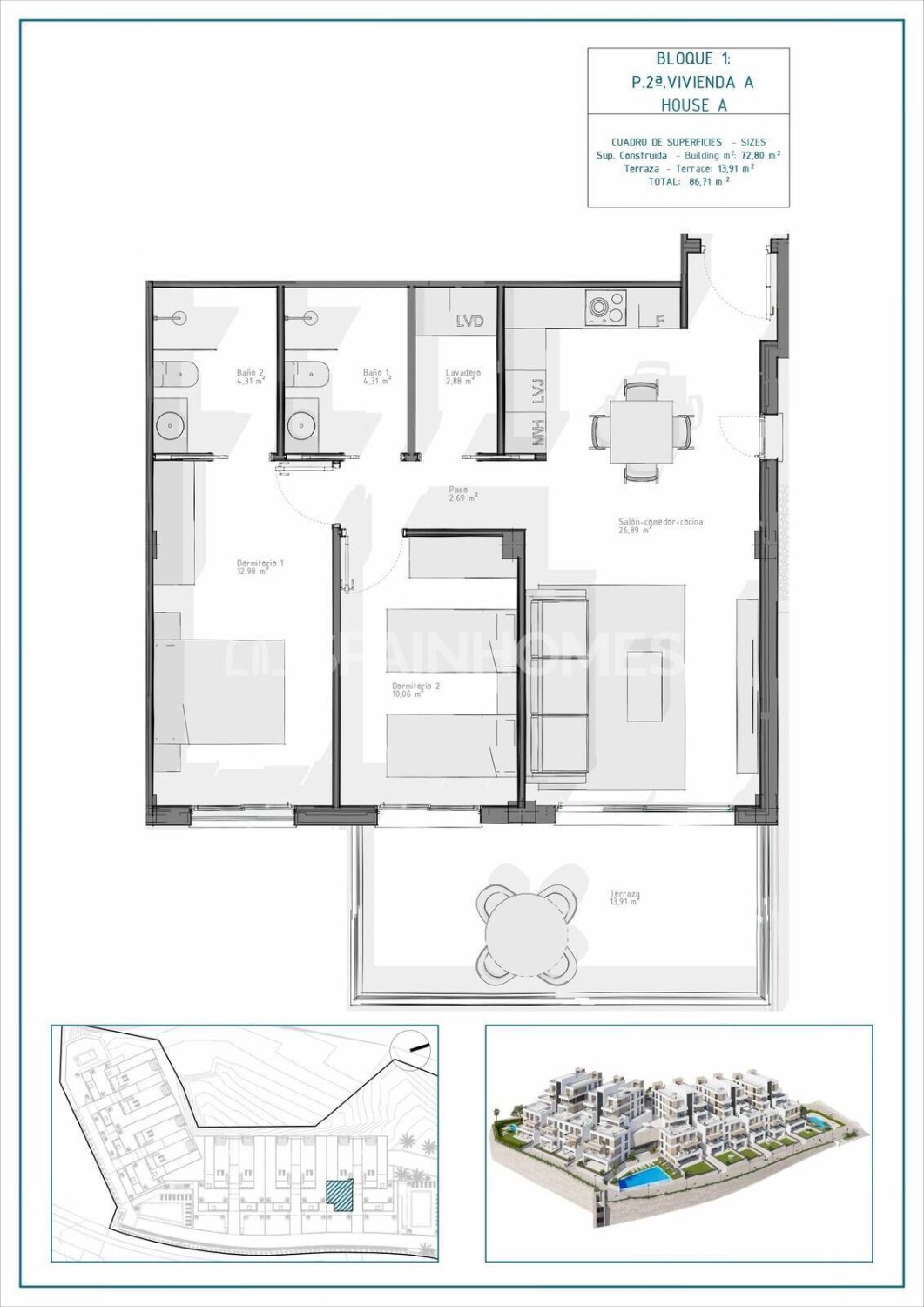 Apartamento en Cuevas del Almanzora, Almería, España 3 dormitorios, 99 m2 No. 121860