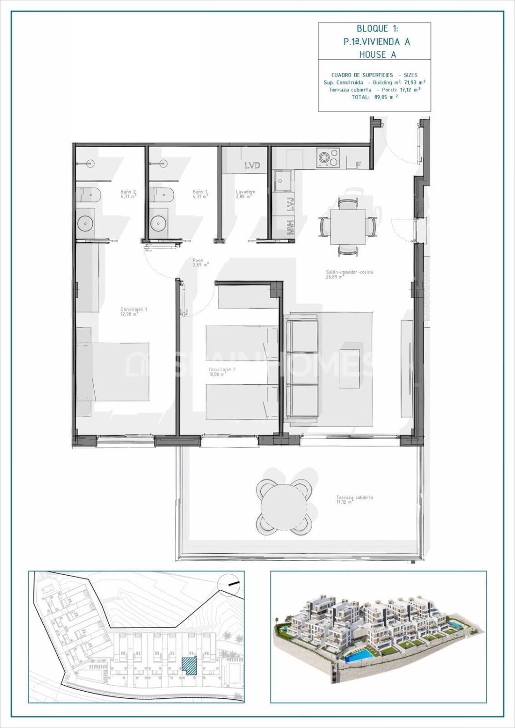 Apartamento en Cuevas del Almanzora, Almería, España 3 dormitorios, 99 m2 No. 121860