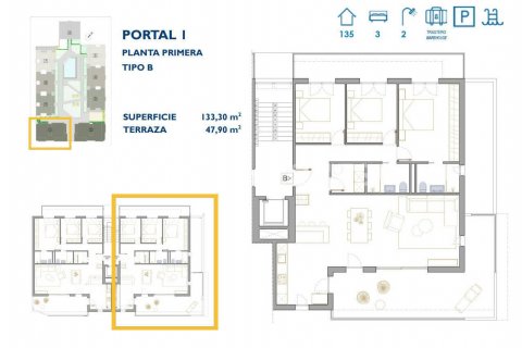 Huoneisto myytävänä San Pedro del Pinatar, Murcia, Espanja, 3 makuuhuonetta, 130 m2 No. 121077 - kuva 7