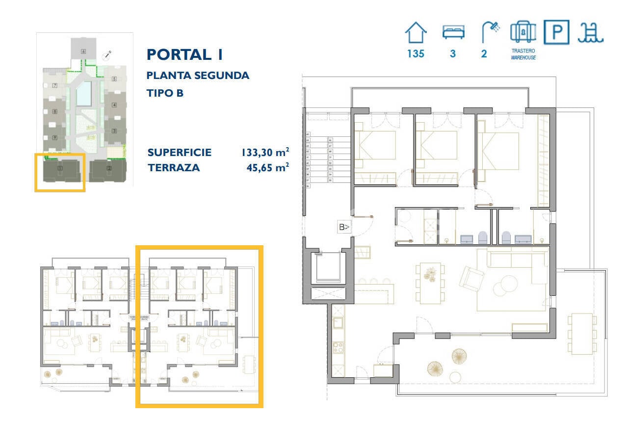 Apartment à San Pedro del Pinatar, Murcia, Espagne 3 chambres, 130 m2 No. 121077