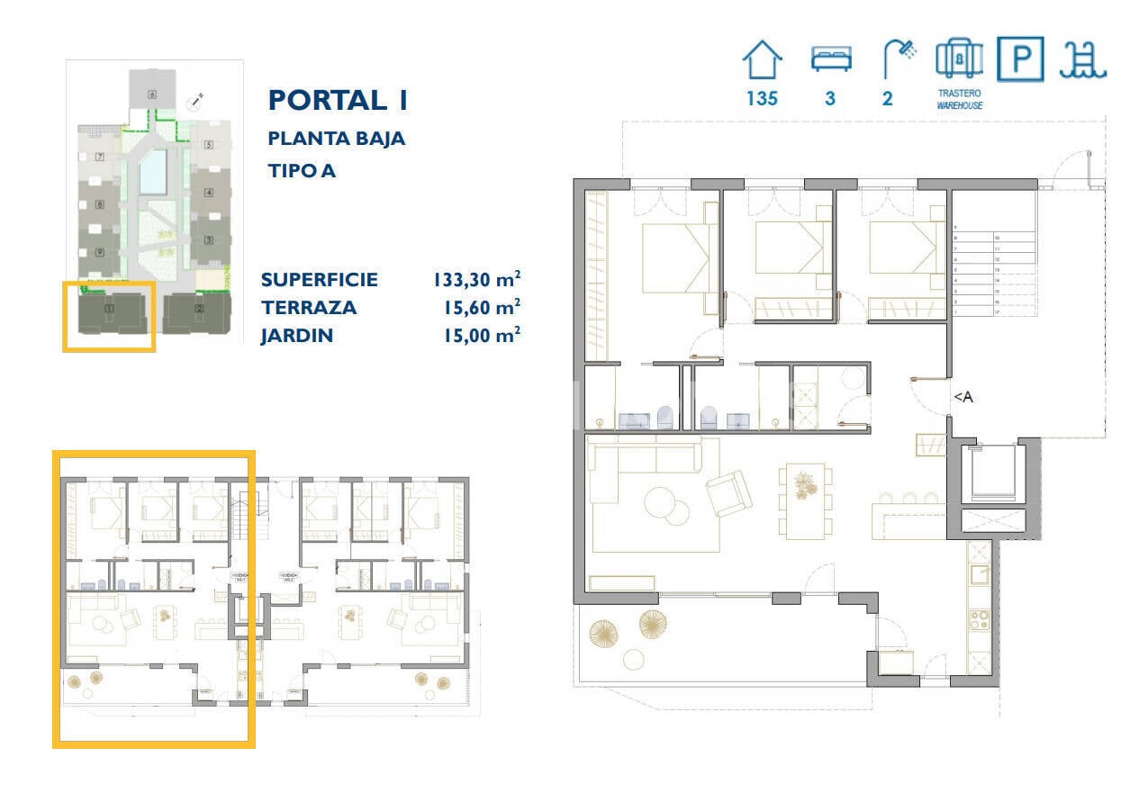 Apartment à San Pedro del Pinatar, Murcia, Espagne 3 chambres, 130 m2 No. 121077