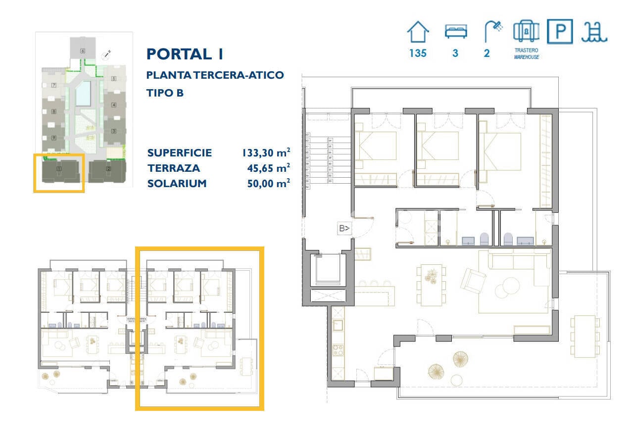 Apartment à San Pedro del Pinatar, Murcia, Espagne 3 chambres, 130 m2 No. 121077