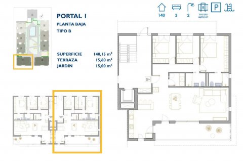 Huoneisto myytävänä San Pedro del Pinatar, Murcia, Espanja, 3 makuuhuonetta, 130 m2 No. 121077 - kuva 5