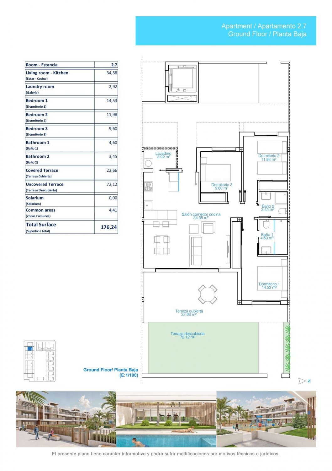 Appartamento a Pilar de la Horadada, Alicante, Spagna 3 camere da letto, 104 mq. N° 120160