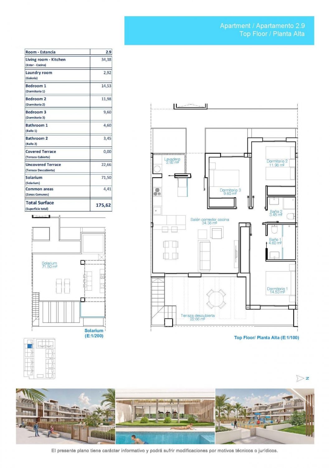 Penthäuser in Pilar de la Horadada, Alicante, Spanien 3 Schlafzimmer, 81 m2 Nr. 120159