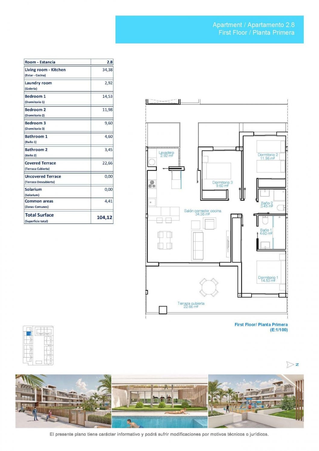 Apartament w Pilar de la Horadada, Alicante, Hiszpania 3 sypialnie, 81 mkw. nr 120158