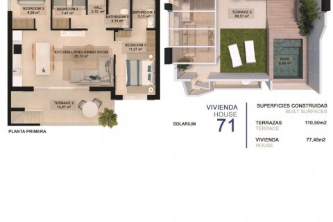 Bungalow till salu Torre de la Horadada, Alicante, Spanien 3 sovrum, 78 kvm. Nr. 128417 - foto 17