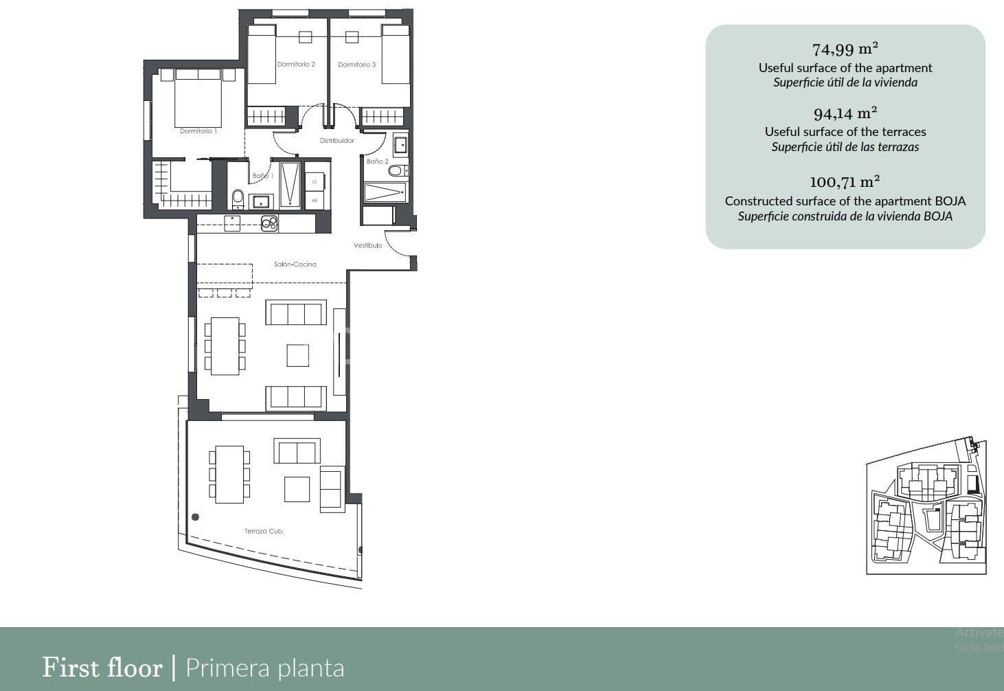 Appartamento a Estepona, Malaga, Spagna 3 camere da letto, 78 mq. N° 121277