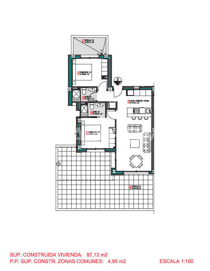 Penthäuser in Torrevieja, Alicante, Spanien 2 Schlafzimmer, 87 m2 Nr. 131078