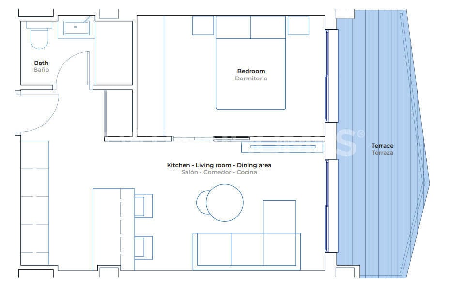 Penthauss Mijas, Malaga, Spānijā 1 istaba, 58 m2 Nr. 122026