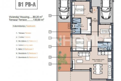 Продажа пентхауса Лос-Алькасарес, Мурсия, Испания 3 спальни, 83м2 №120951 - фото 12