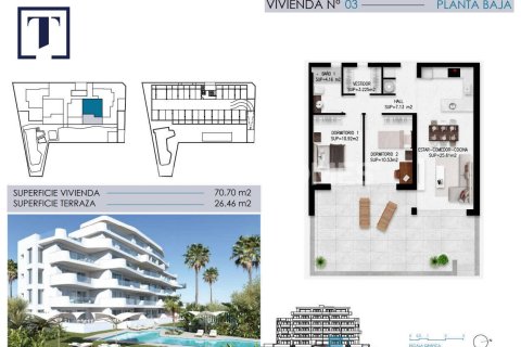 Huoneisto myytävänä Pilar de la Horadada, Alicante, Espanja, 2 makuuhuonetta, 71 m2 No. 131146 - kuva 10