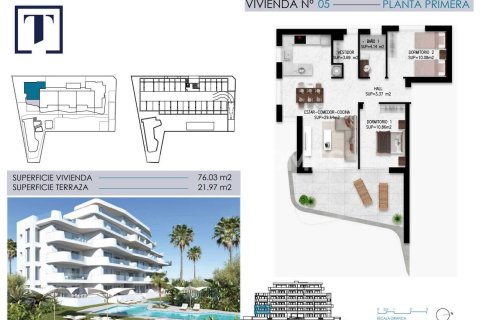 Huoneisto myytävänä Pilar de la Horadada, Alicante, Espanja, 2 makuuhuonetta, 71 m2 No. 131146 - kuva 11