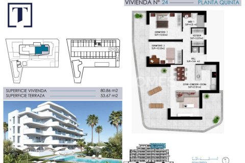 Huoneisto myytävänä Pilar de la Horadada, Alicante, Espanja, 2 makuuhuonetta, 71 m2 No. 131146 - kuva 12