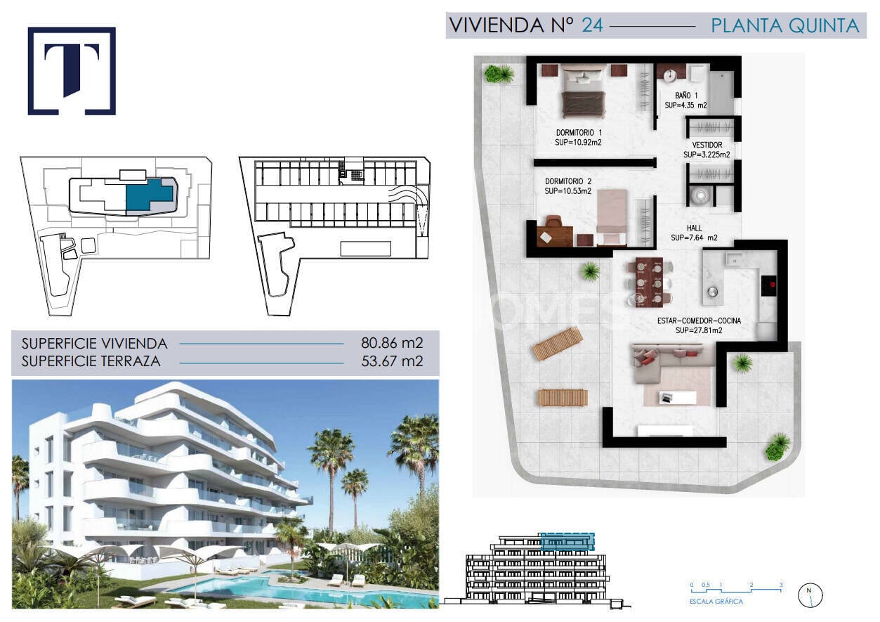 Appartamento a Pilar de la Horadada, Alicante, Spagna 2 camere da letto, 70 mq. N° 131147