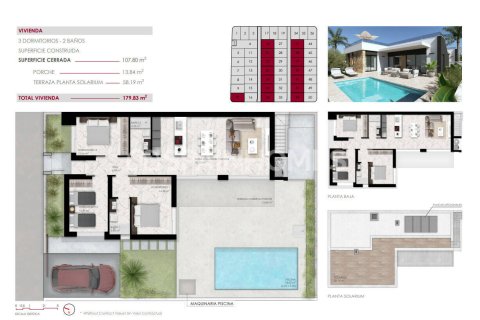 Huvila myytävänä Rojales, Alicante, Espanja, 3 makuuhuonetta, 107 m2 No. 121471 - kuva 12