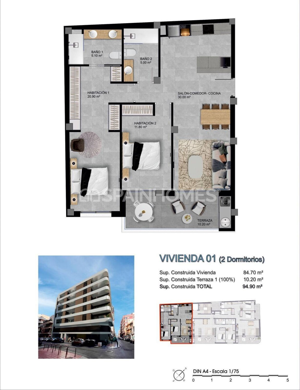 Apartamento en Santa Pola, Alicante, España 3 dormitorios, 121 m2 No. 131218