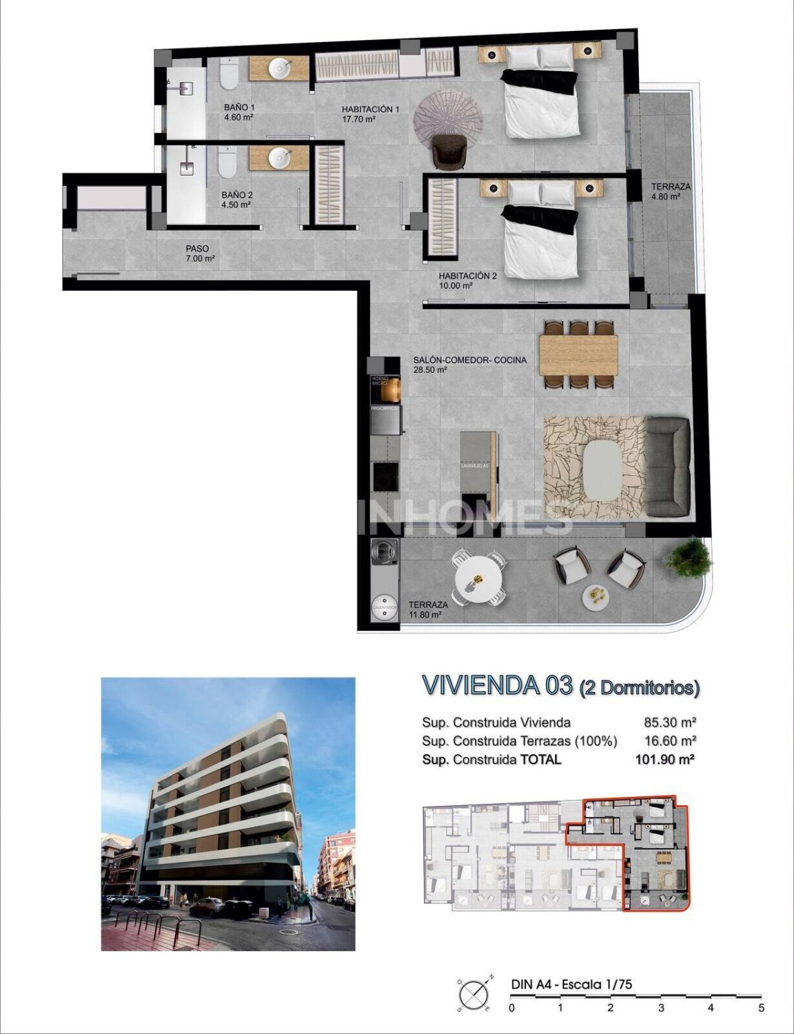 Apartamento en Santa Pola, Alicante, España 3 dormitorios, 121 m2 No. 131218