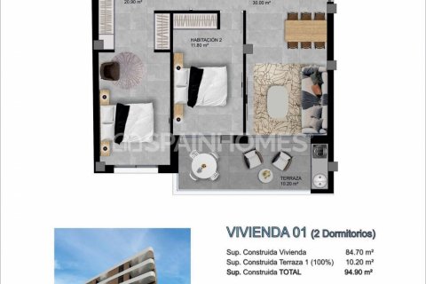 Apartment for sale Santa Pola, Alicante, Spain 2 bedrooms, 95 sq.m. No. 131216 - photo 12