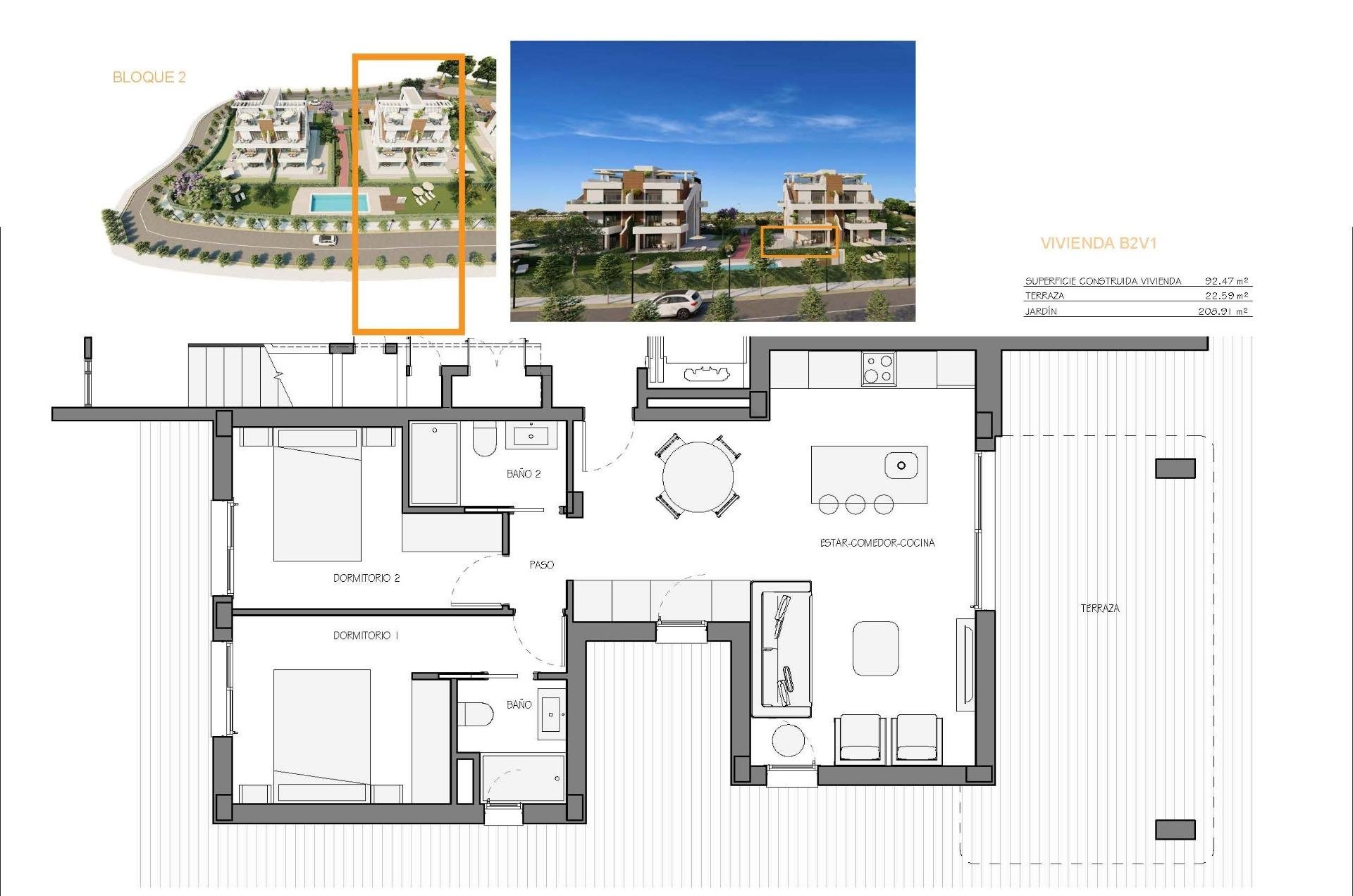 Appartamento a Fuente Alamo, Murcia, Spagna 2 camere da letto, 92 mq. N° 128497
