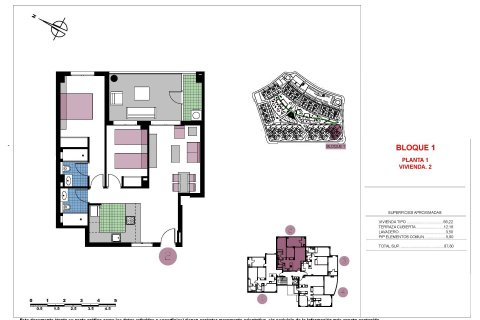 Dzīvoklis pārdošanā Mil Palmeras, Alicante, Spānijā 2 istabas, 87 m2 Nr. 128494 - attēls 7