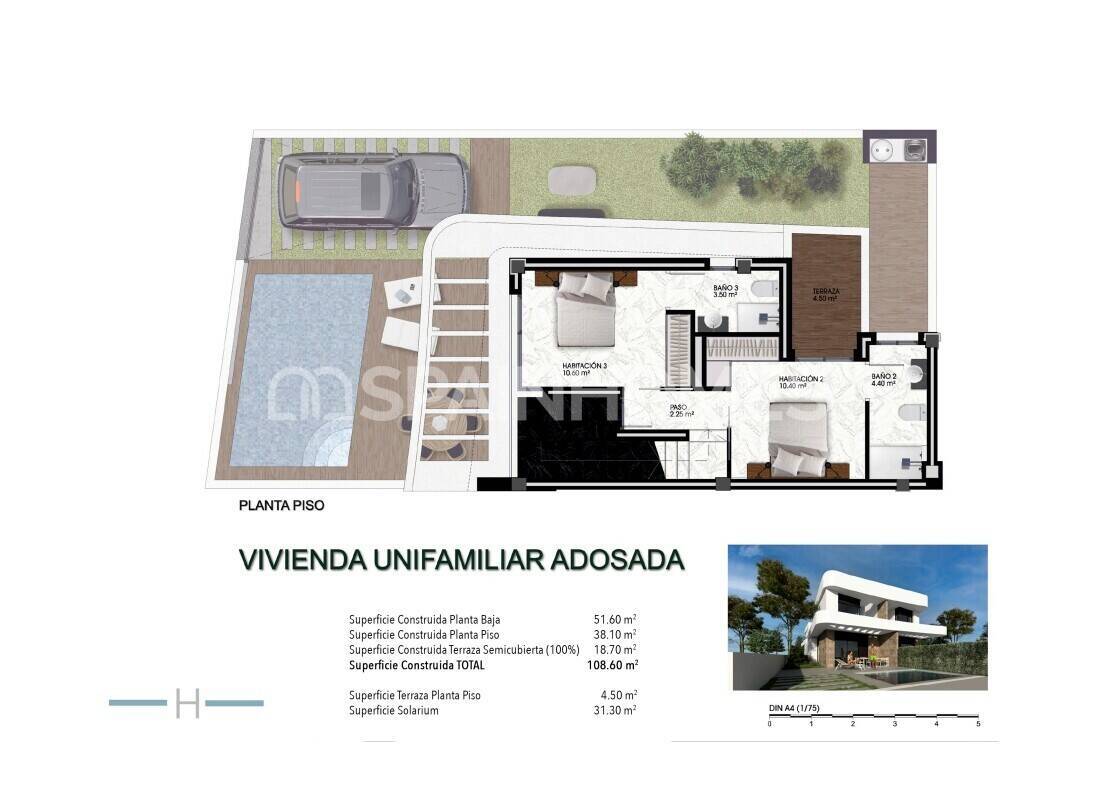 Villa à Los Montesinos, Alicante, Espagne 3 chambres, 108 m2 No. 132727
