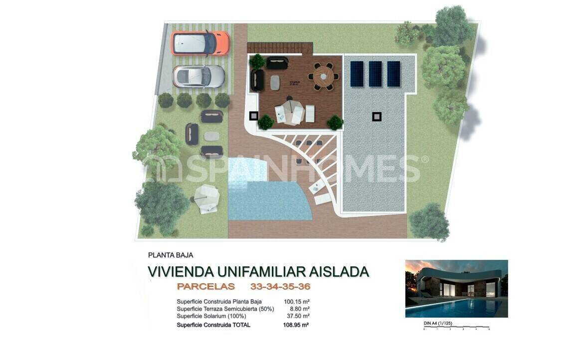 Villa à Los Montesinos, Alicante, Espagne 3 chambres, 108 m2 No. 132727