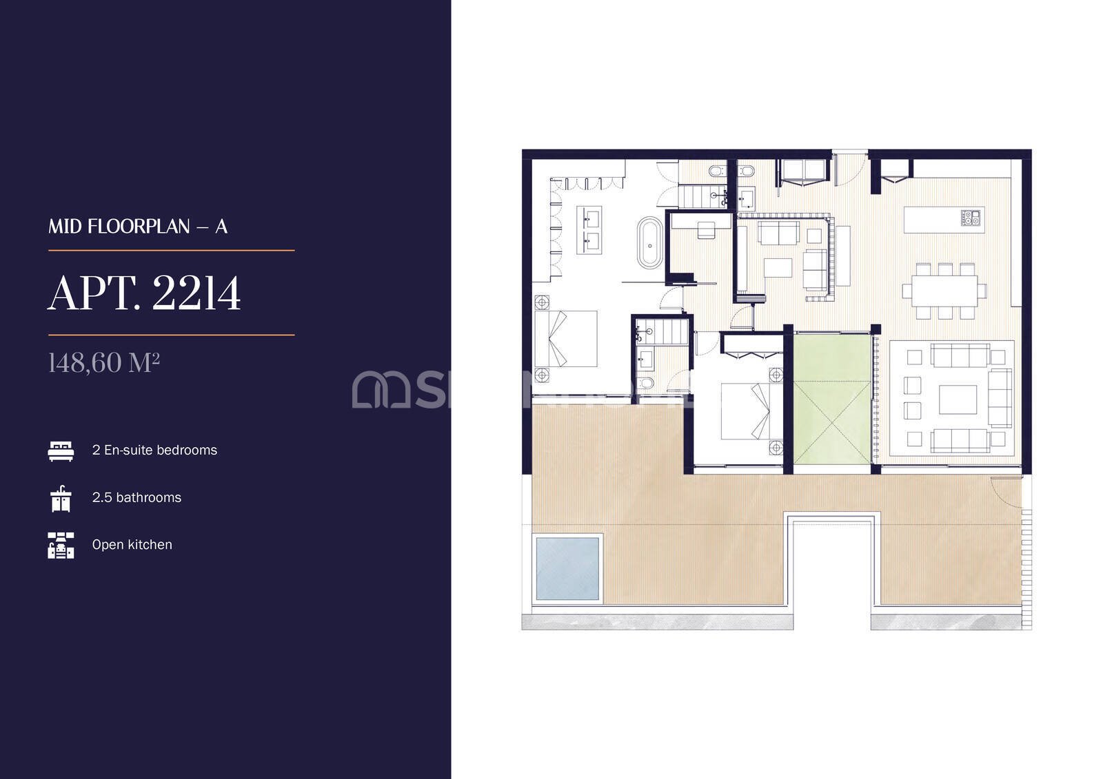 Appartamento a Casares, Malaga, Spagna 2 camere da letto, 113 mq. N° 120896