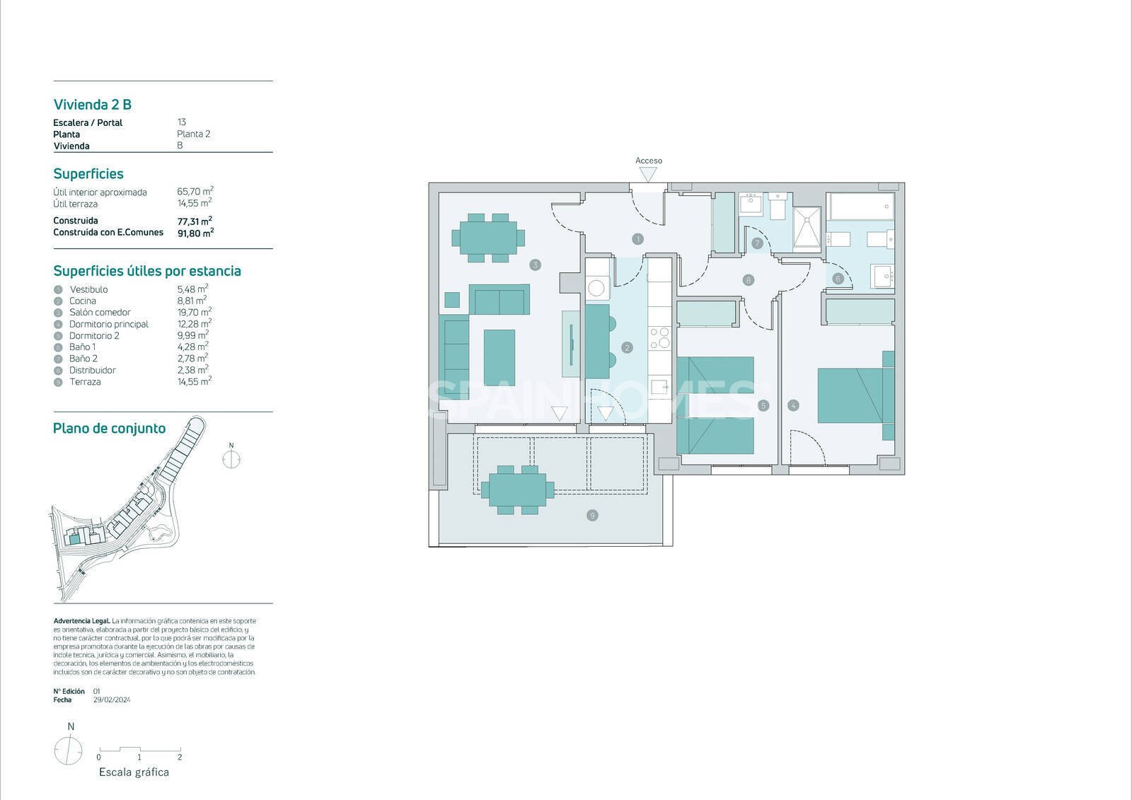 Apartamento en Almuñécar, Granada, España 3 dormitorios, 75 m2 No. 120895