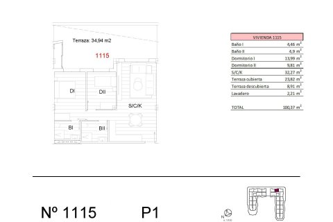 Apartamento en venta San Miguel de Salinas, Alicante, España 2 dormitorios, 65 m2 No. 124836 - foto 15
