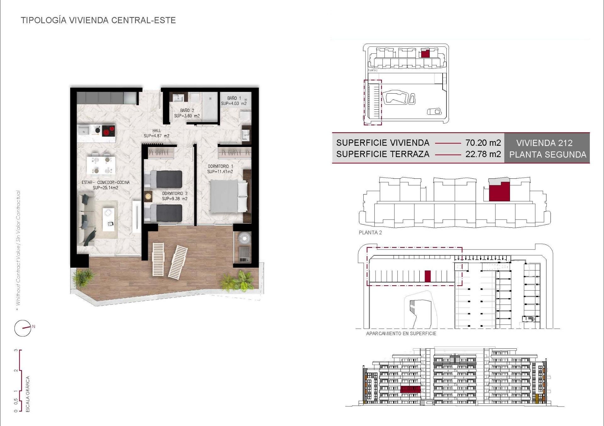 Apartment à San Miguel de Salinas, Alicante, Espagne 2 chambres, 70 m2 No. 128595