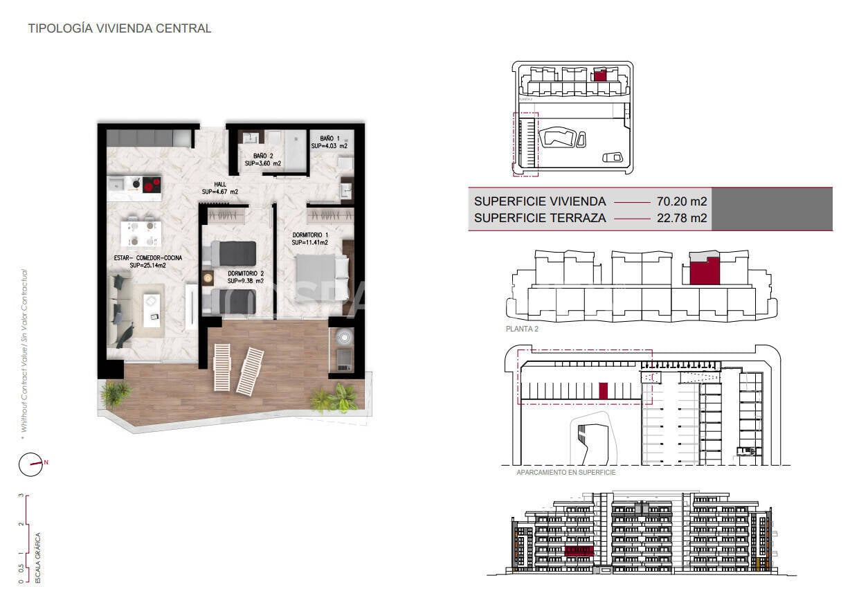 Apartment in San Miguel de Salinas, Alicante, Spain 2 bedrooms, 70 sq.m. No. 121474