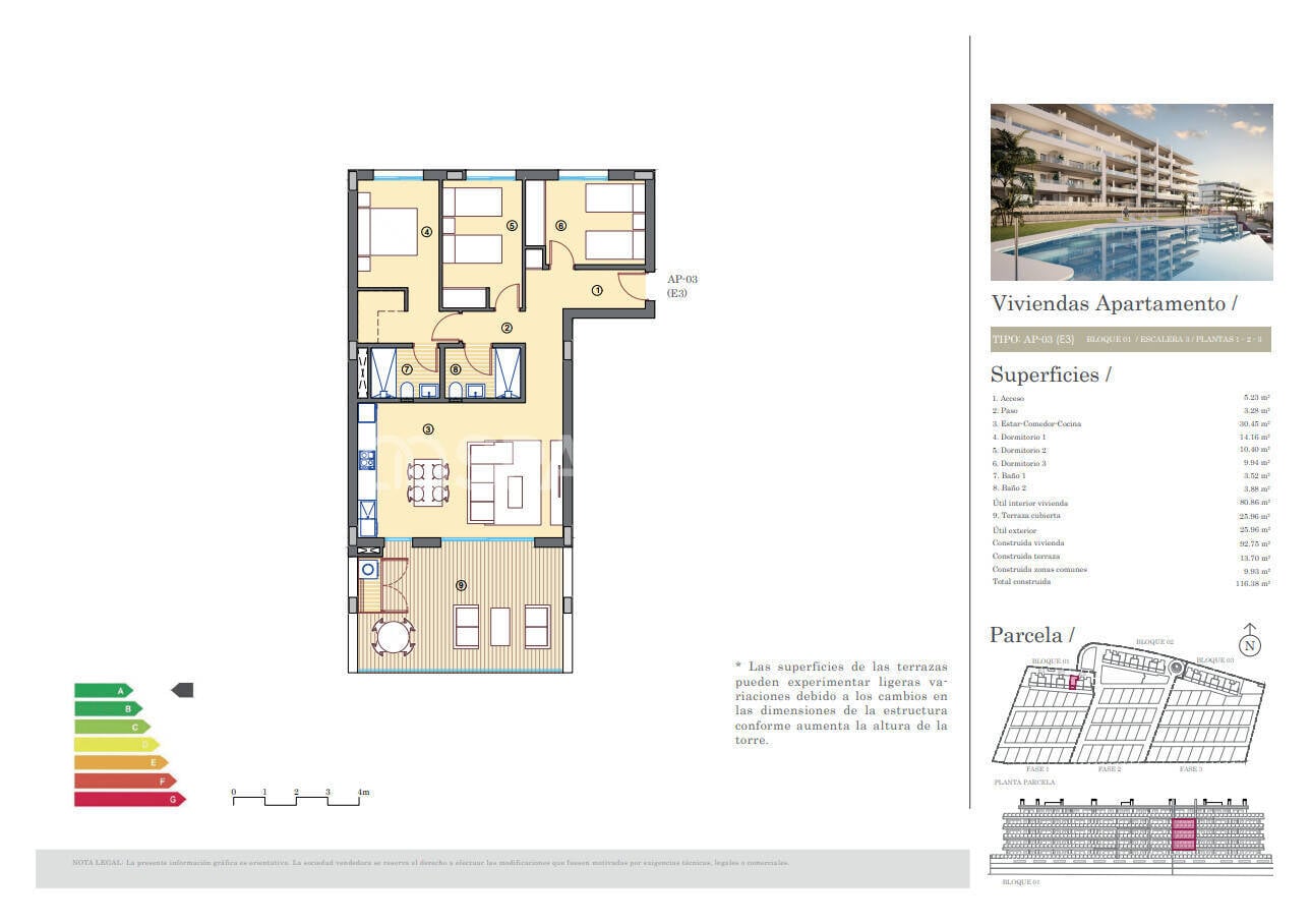 Attico a Mutxamel, Alicante, Spagna 2 camere da letto, 107 mq. N° 121191